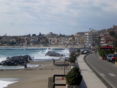 Giardini-Naxos beach front.